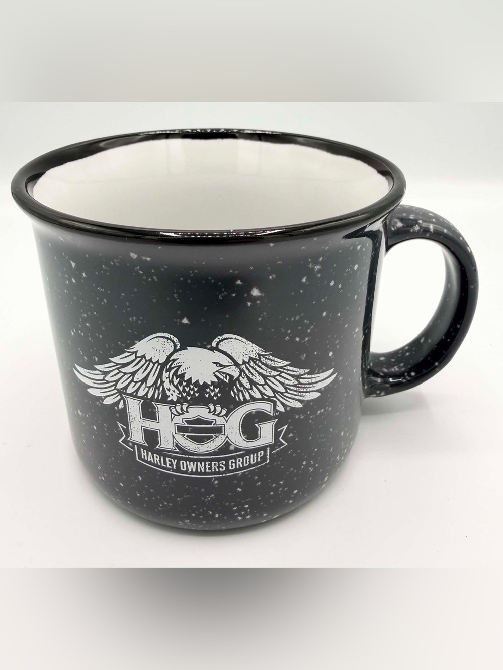 Harley Davidson HOG 15 Ounce Mug, Harley Owners Group Speckled Ceramic Mug, NEW